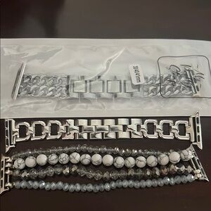 Chic Silver and Beaded Watch Bands Set